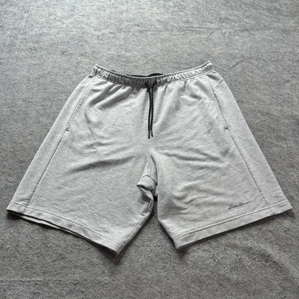 Eddie Bauer Lounge Everyday Shors Men L Gray 9.5" Terry Rayon Soft Knit Stretch